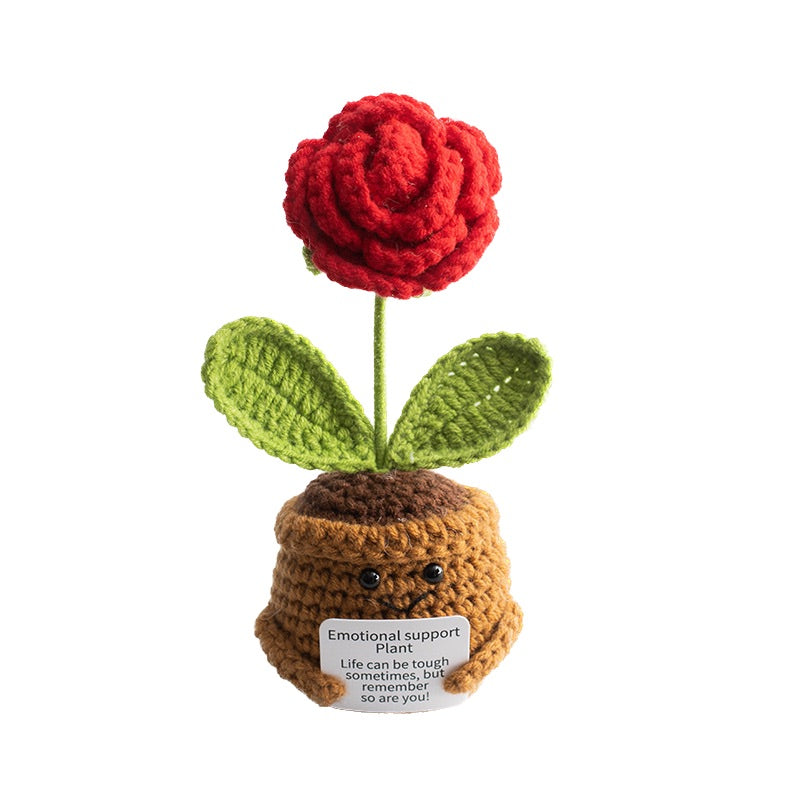 Emotional Support Pflanze gehäkelt Blume Geschenk Deko Rose Herz Kleeblatt Handmade
