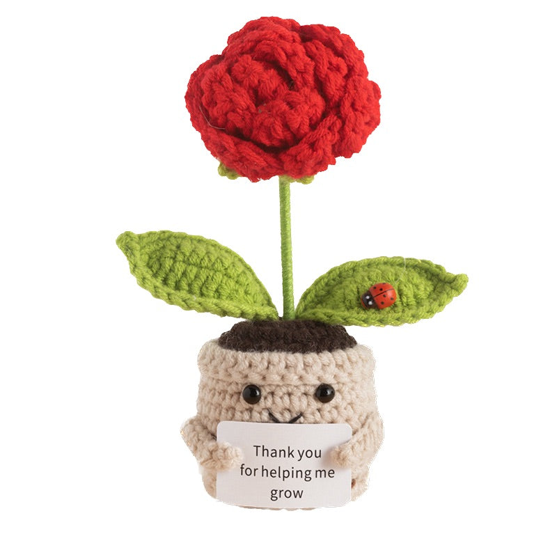 Emotional Support Pflanze gehäkelt Blume Geschenk Deko Rose Herz Kleeblatt Handmade