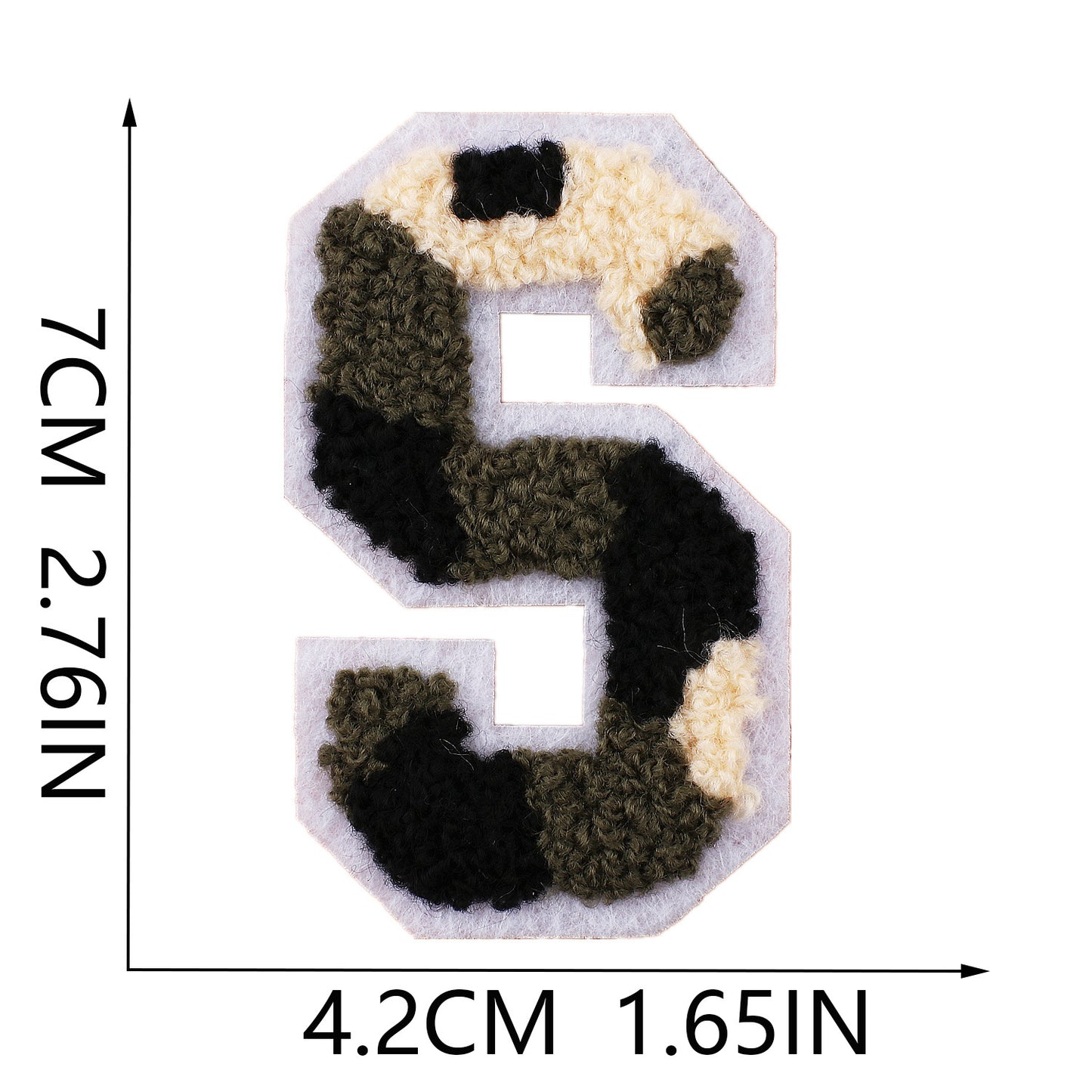 Camouflage Buchstaben A–Z Chenille Aufnäher | Zum Aufbügeln oder Annähen | 7 cm DIY Patch