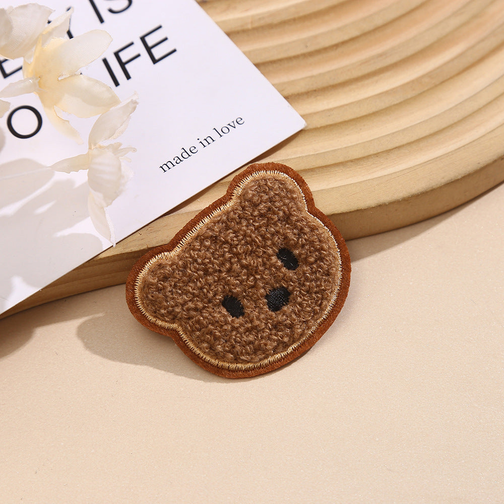 Teddy Bär Patch Towel Look zum Aufnähen – Braun XS–M – Flauschig & Süß