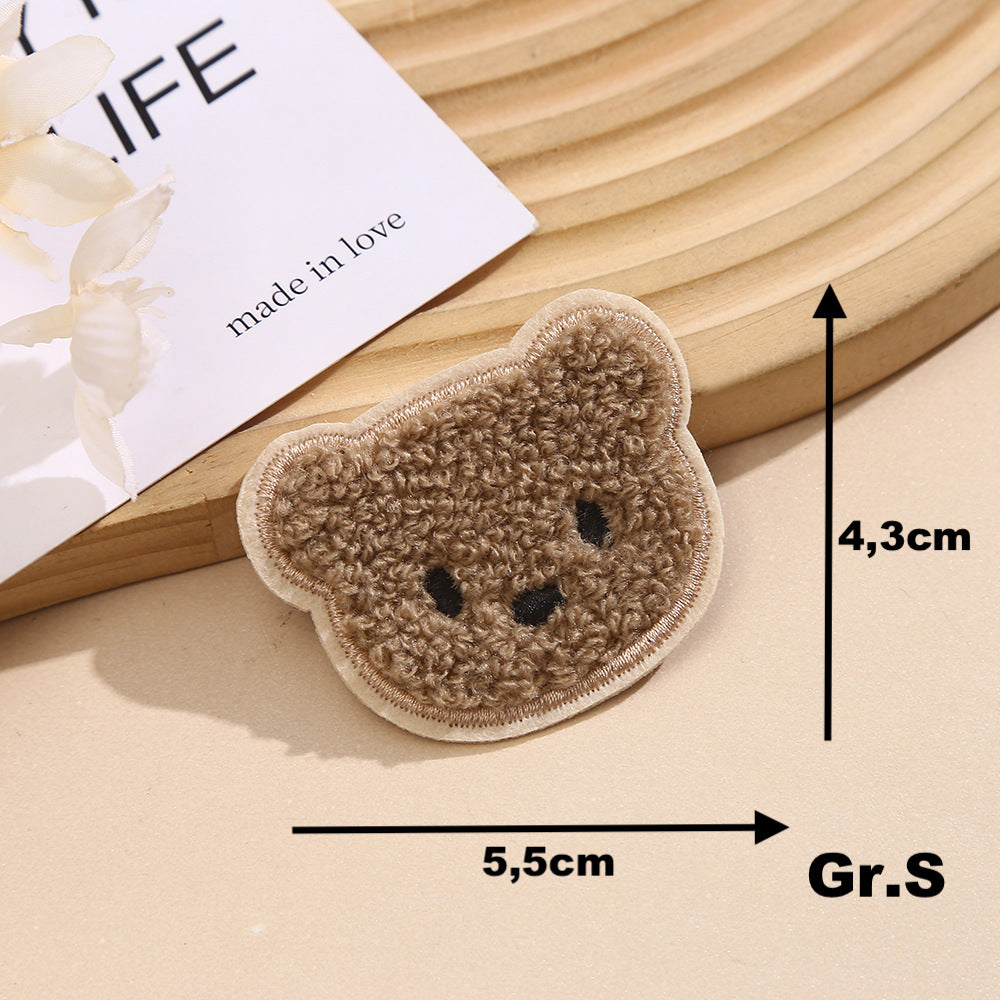 Teddy Bär Patch Towel Look zum Aufnähen – Braun XS–M – Flauschig & Süß