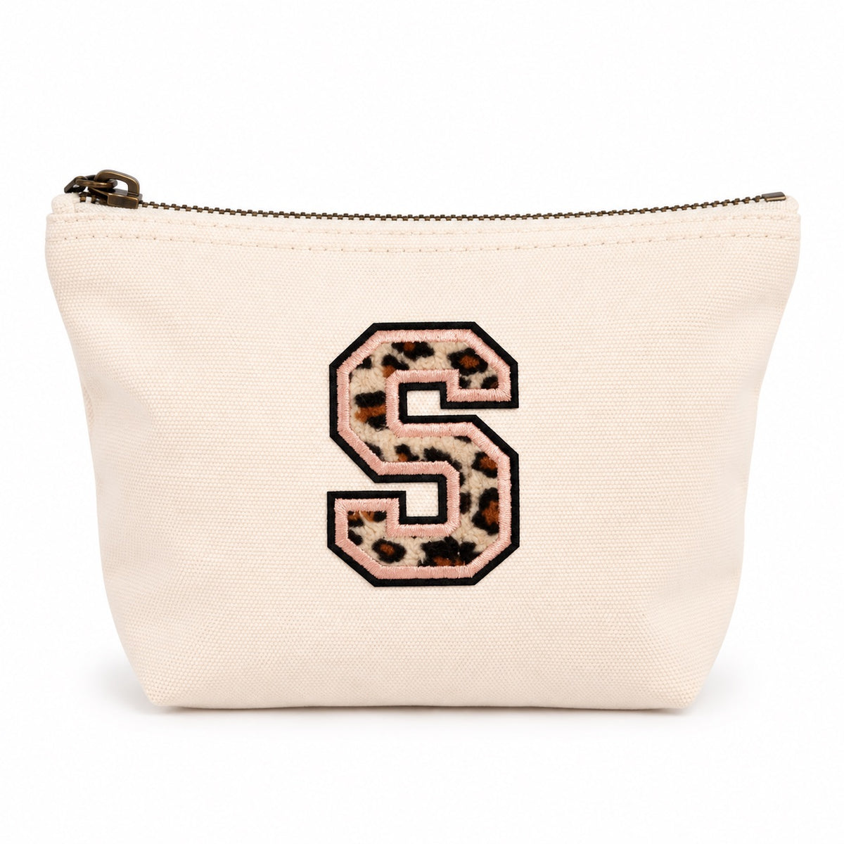 Leo Initiale Beige Kosmetiktasche S • A–Z • Reise & Geschenkidee Buchstaben