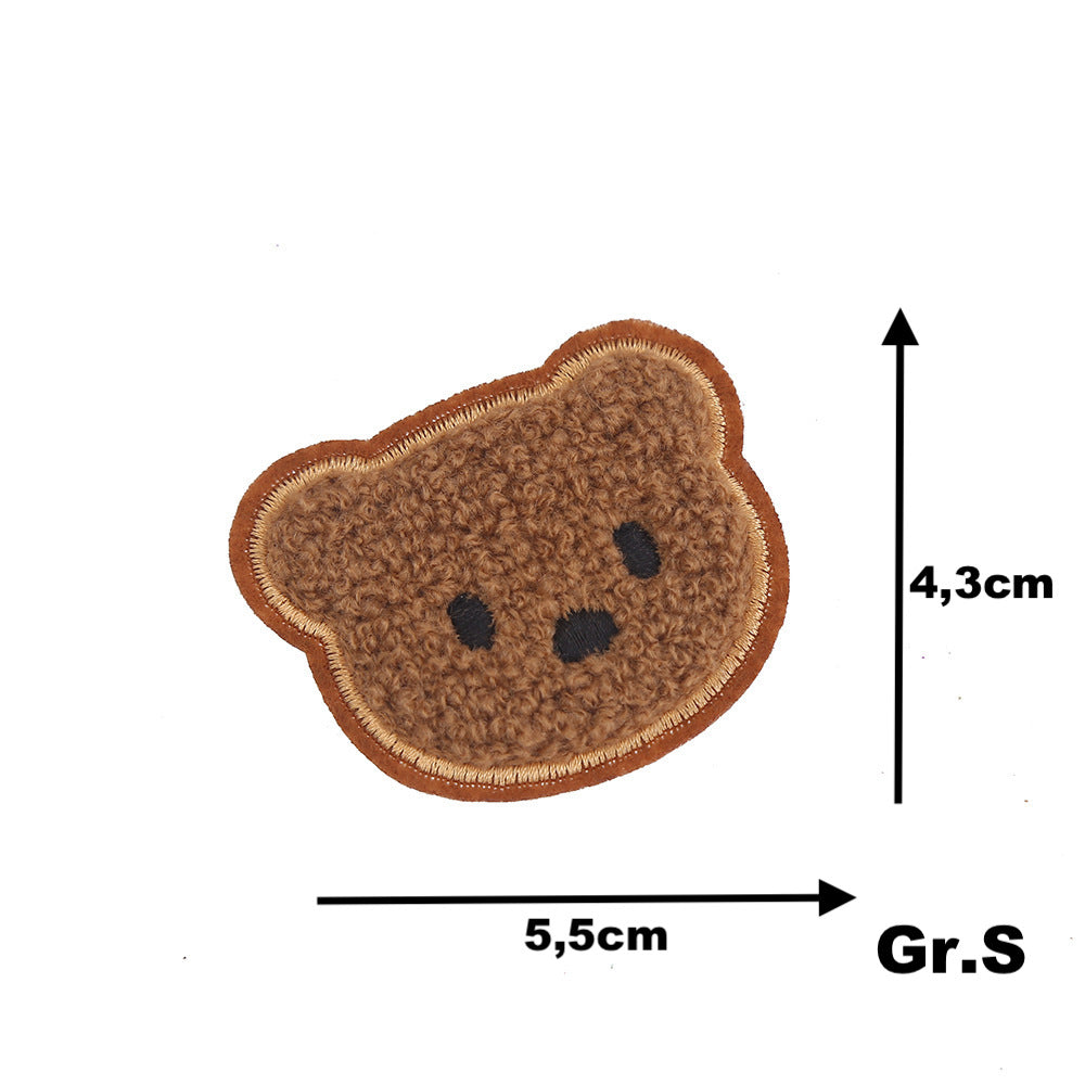 Teddy Bär Patch Towel Look zum Aufnähen – Braun XS–M – Flauschig & Süß