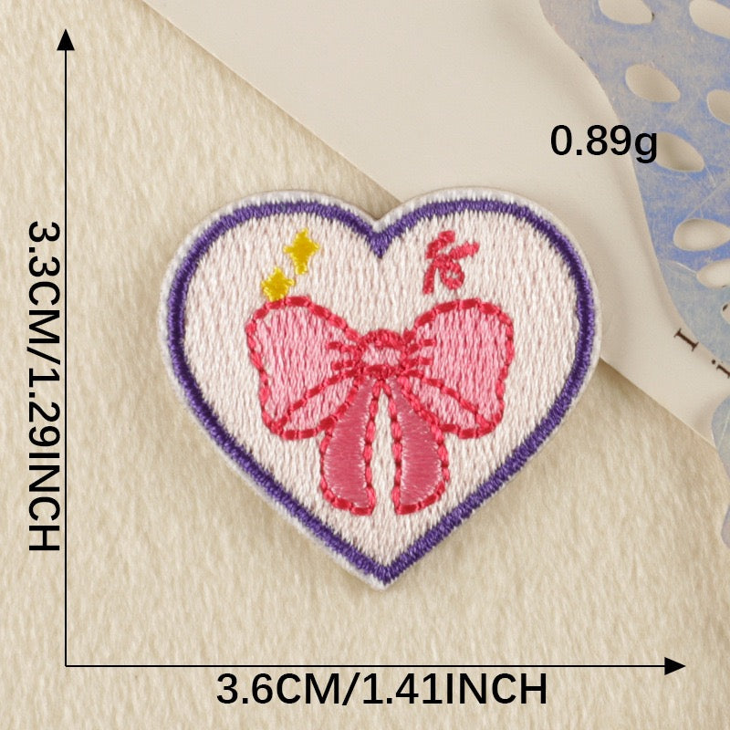 Herz XS Stickerei Selbstklebend Patch Sticker Motivwahl 4er 8er 16er Set DIY Handyhülle