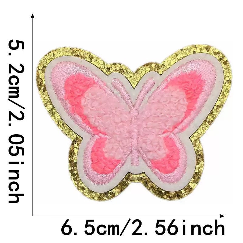 Rosa A-Z Chenille Buchstaben Sticker Aufkleber Aufnäher für Kleidung Taschen DIY Handyhülle