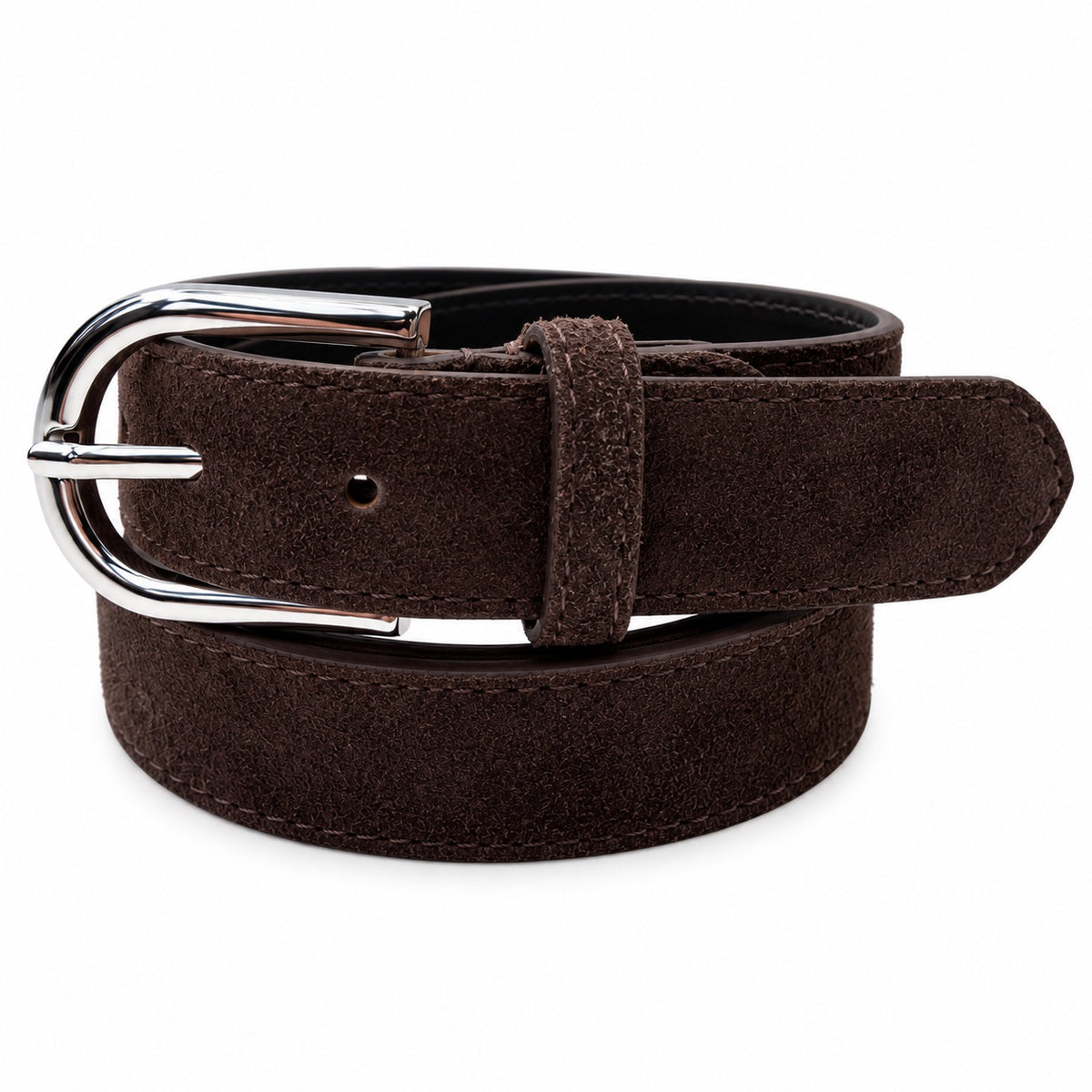 Damen Gürtel mit Wildleder-Oberfläche 3 cm Made in Italy Silber/Gold 85–100 cm