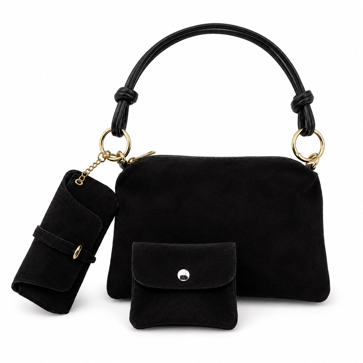 Damen Wildleder Schultertasche Echtleder Made in Italy Handtasche Crossbody Tasche