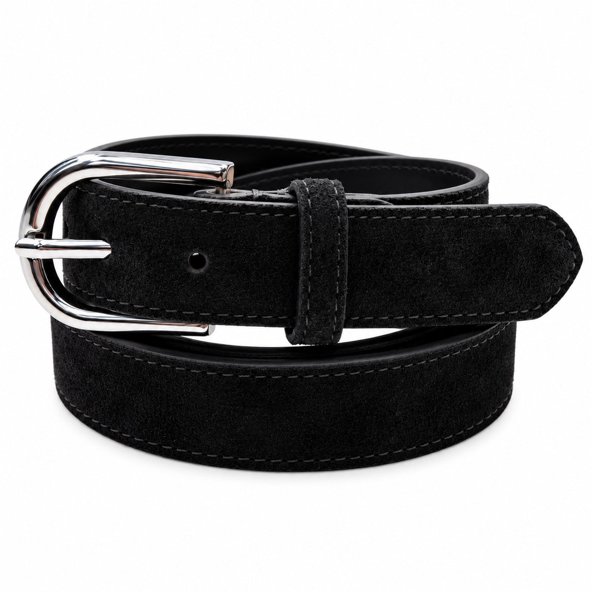 Damen Gürtel mit Wildleder-Oberfläche 3 cm Made in Italy Silber/Gold 85–100 cm