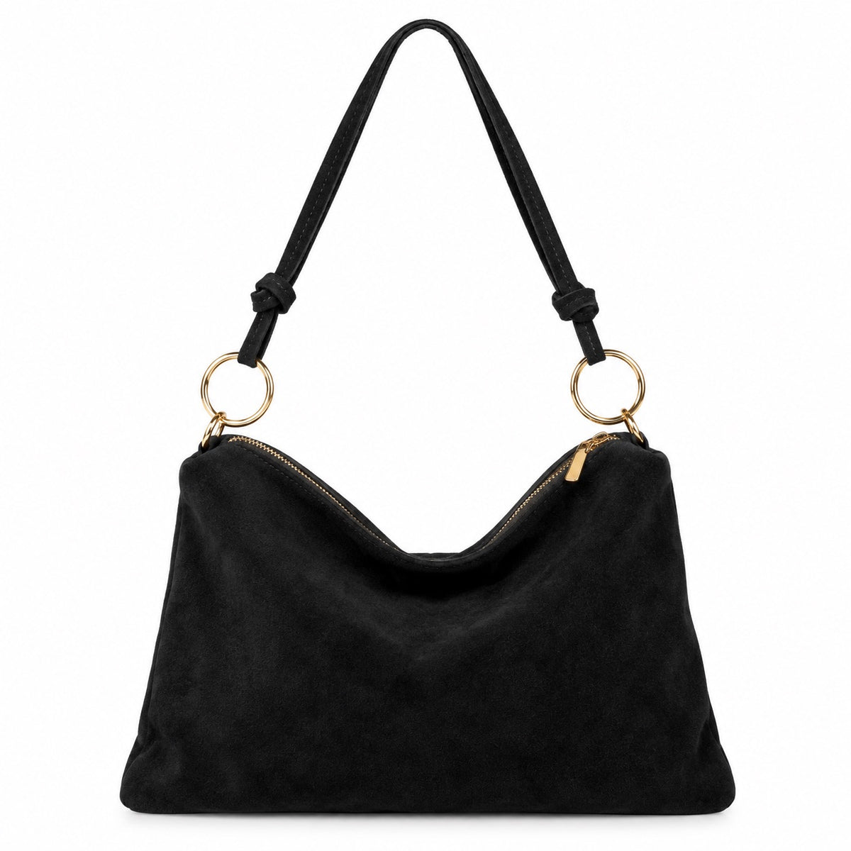 Damen Wildleder Schultertasche Echtleder S-L Made in Italy Crossbody Handtasche Tasche