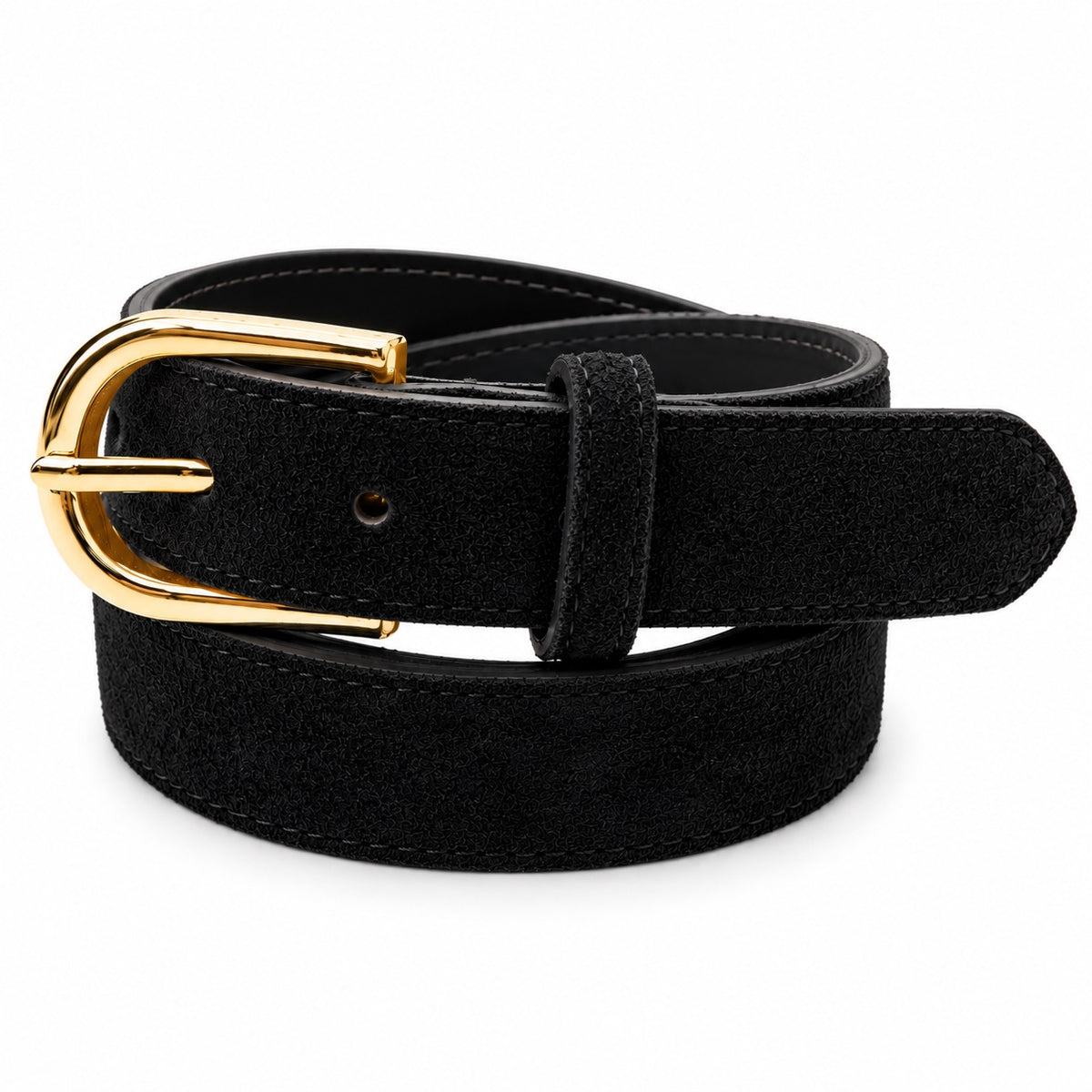 Damen Gürtel mit Wildleder-Oberfläche 3 cm Made in Italy Silber/Gold 85–100 cm