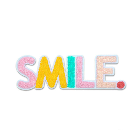 Aufnäher Sprüche Smile Paris Happy Towel Patch zum Aufbügeln DIY