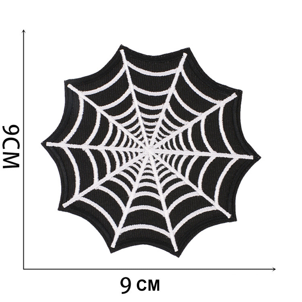 Spinnennetz Patch Aufbügler 9 cm Spinne Bügelbild Aufnäher Halloween Gothic DIY