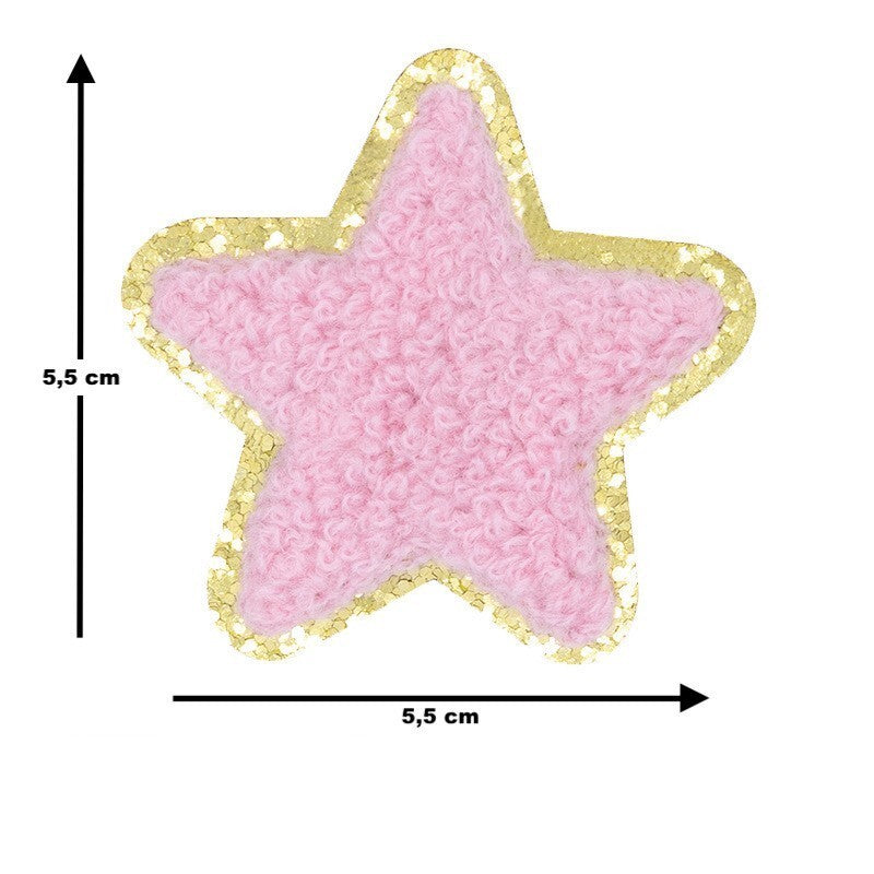 Rosa A-Z Chenille Buchstaben Sticker Aufkleber Aufnäher für Kleidung Taschen DIY Handyhülle