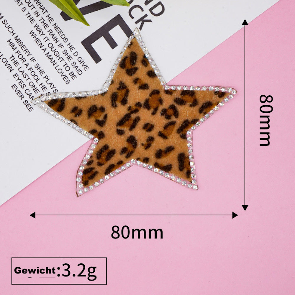 Leo Stern Glitzer Patches zum Aufbügeln Aufnäher DIY Bügelbild für Kleidung Tasche