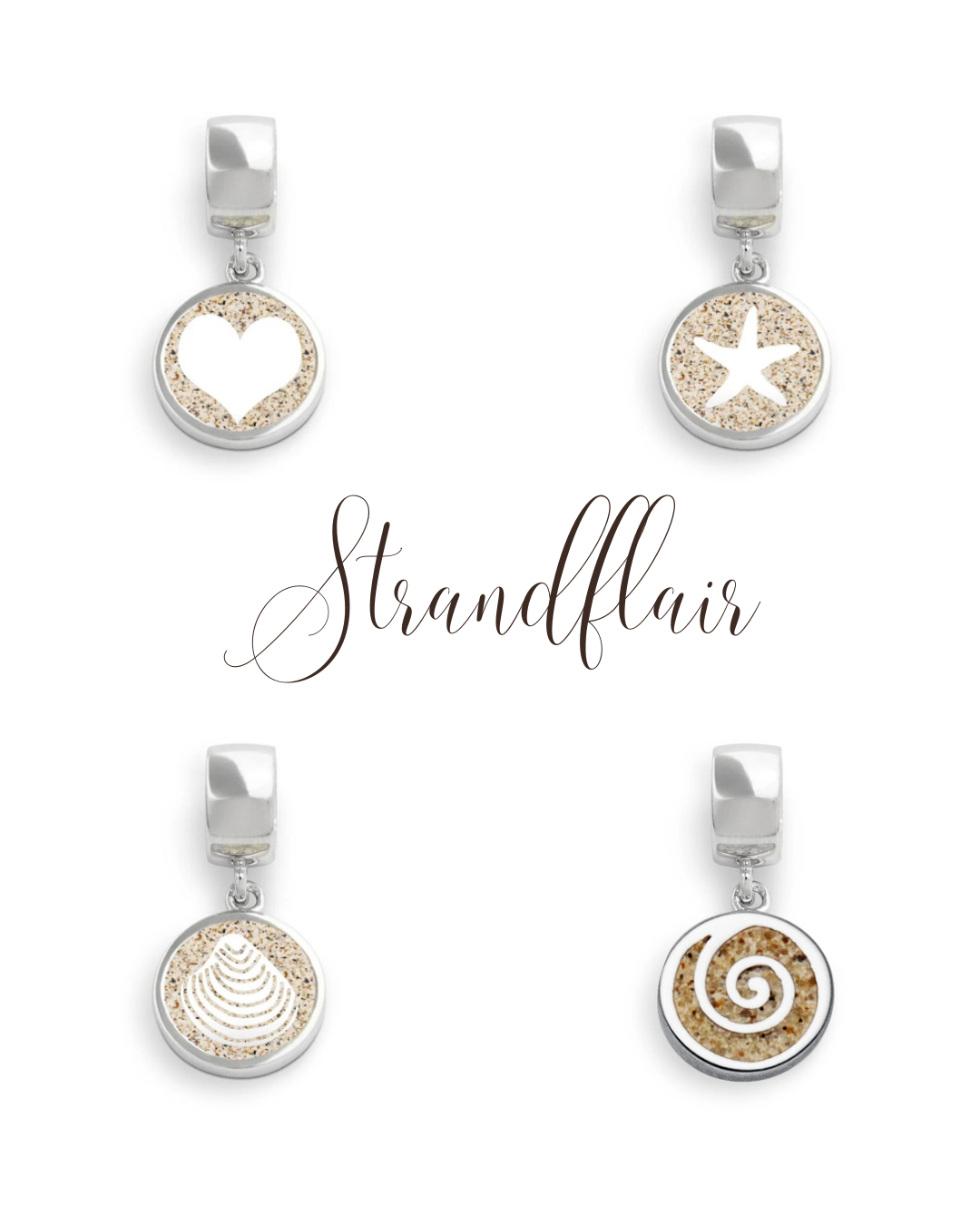 DUR 925 Silber Schmuck Charm "Strandsand" F161 Anhänger mit Sand
