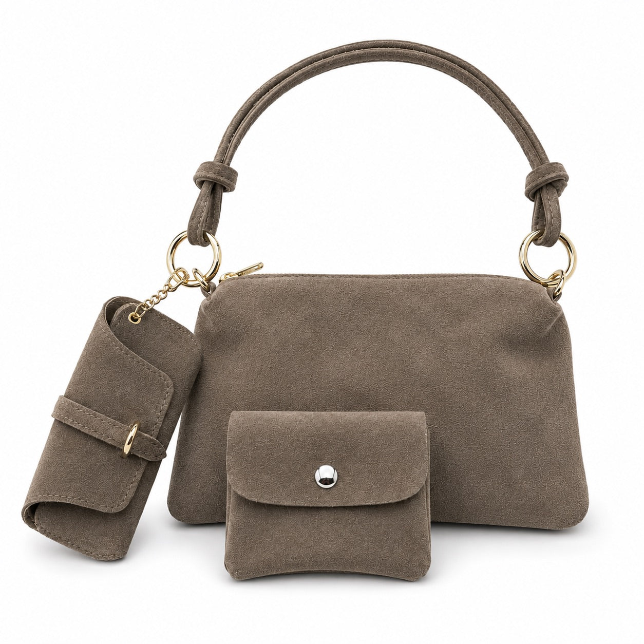 Damen Wildleder Schultertasche Echtleder Made in Italy Handtasche Crossbody Tasche