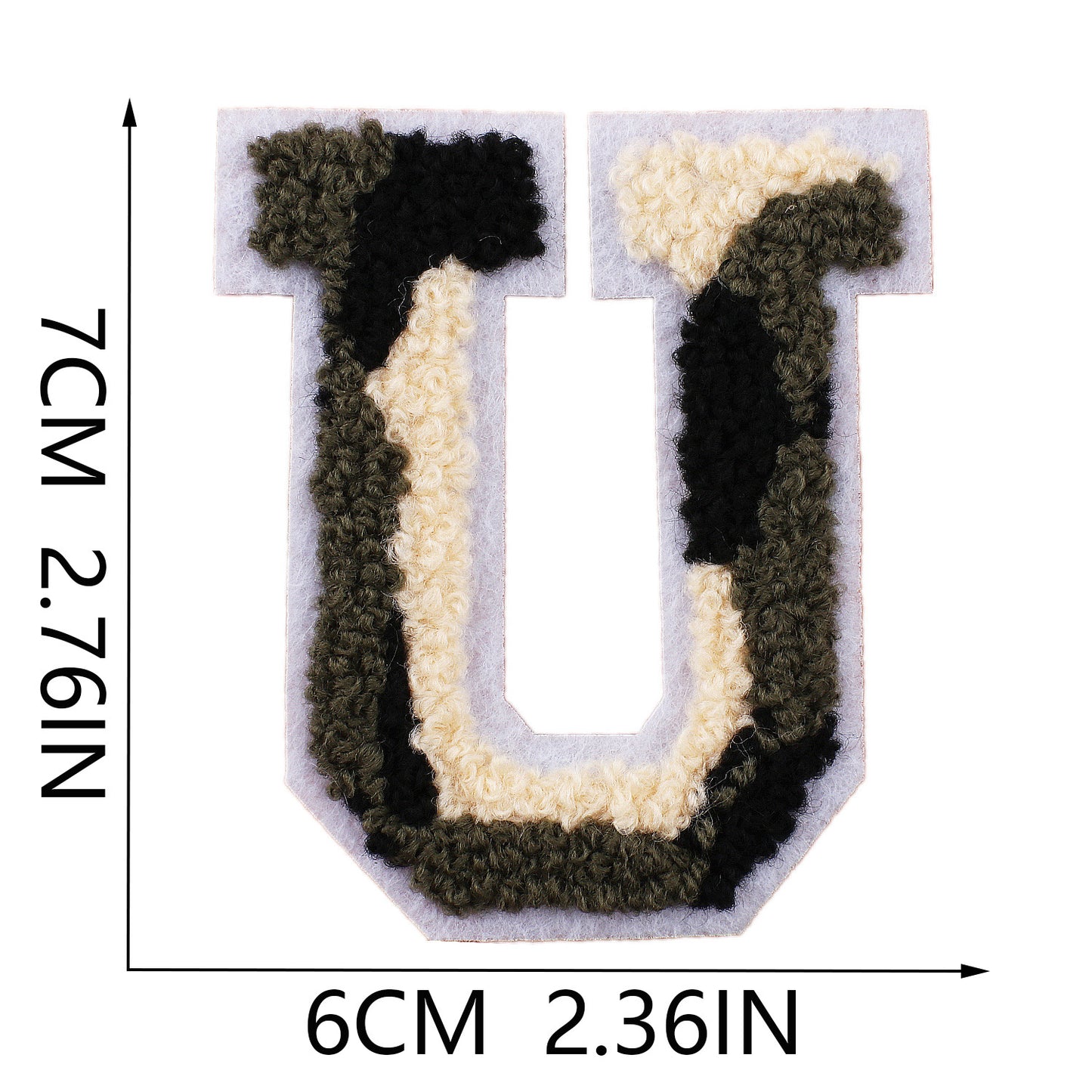 Camouflage Buchstaben A–Z Chenille Aufnäher | Zum Aufbügeln oder Annähen | 7 cm DIY Patch