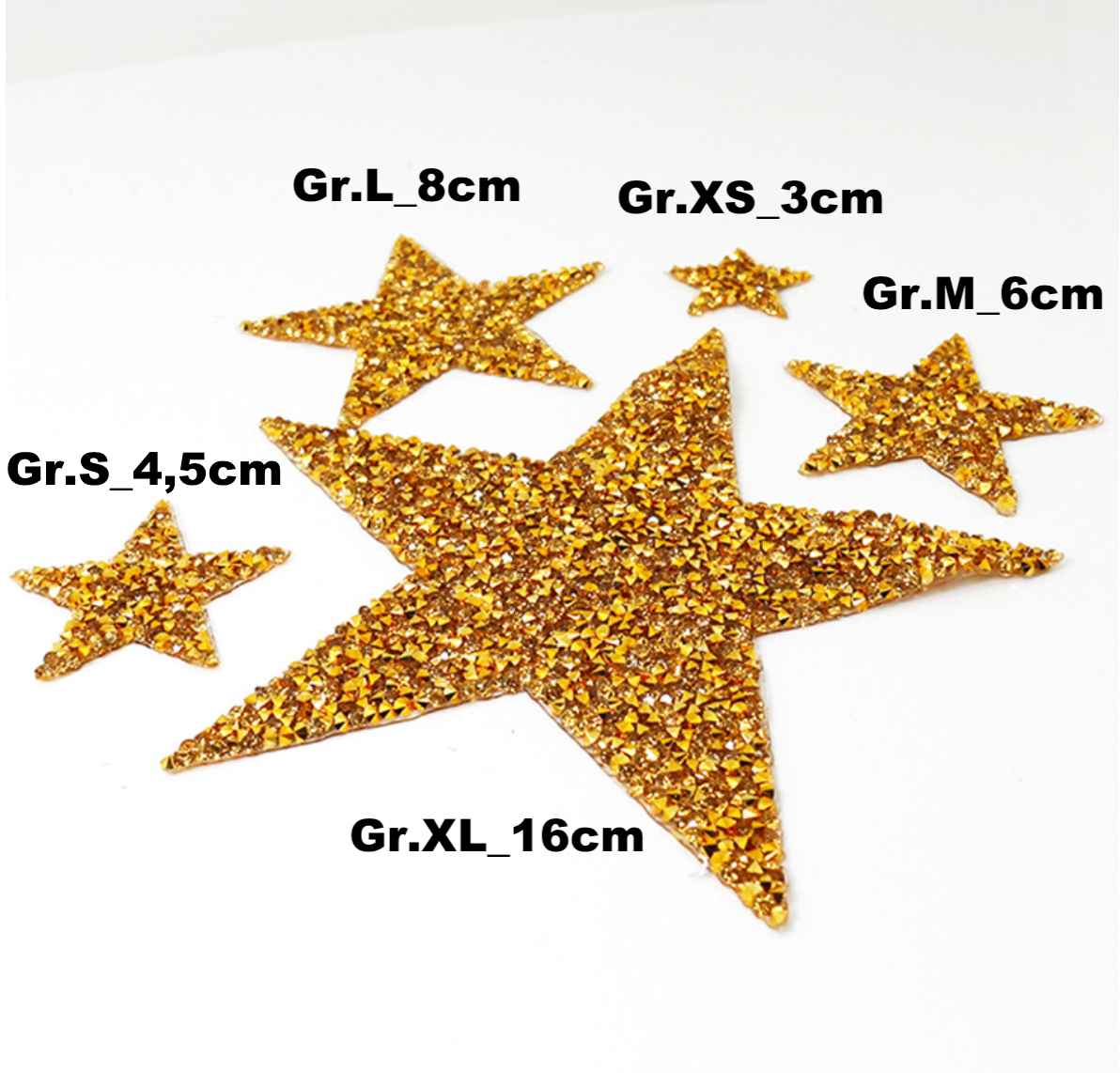 3cm Strass Stern Glitzer AB Patches zum Aufbügeln DIY Bügelbild für Kleidung