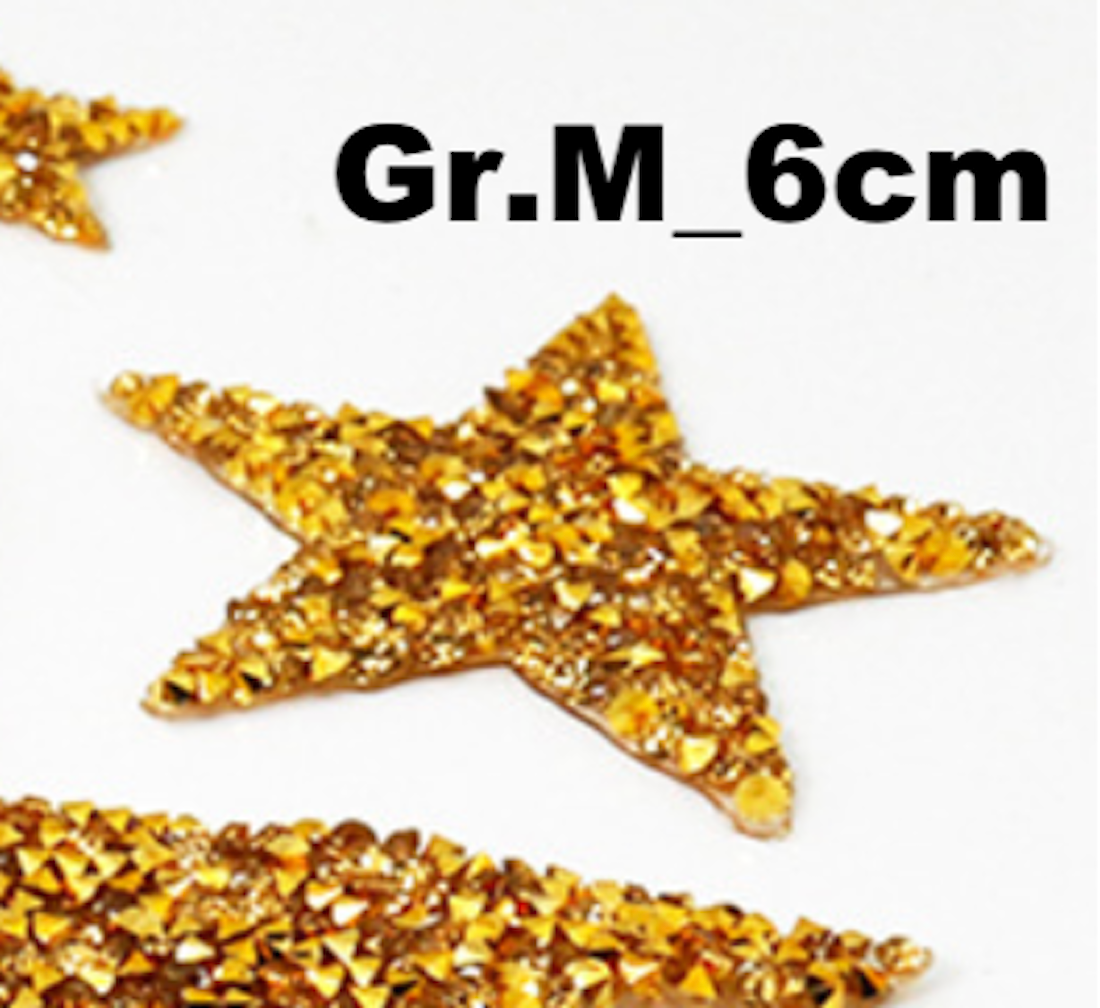 6cm Strass Stern Glitzer AB Patches zum Aufbügeln DIY Bügelbild für Kleidung