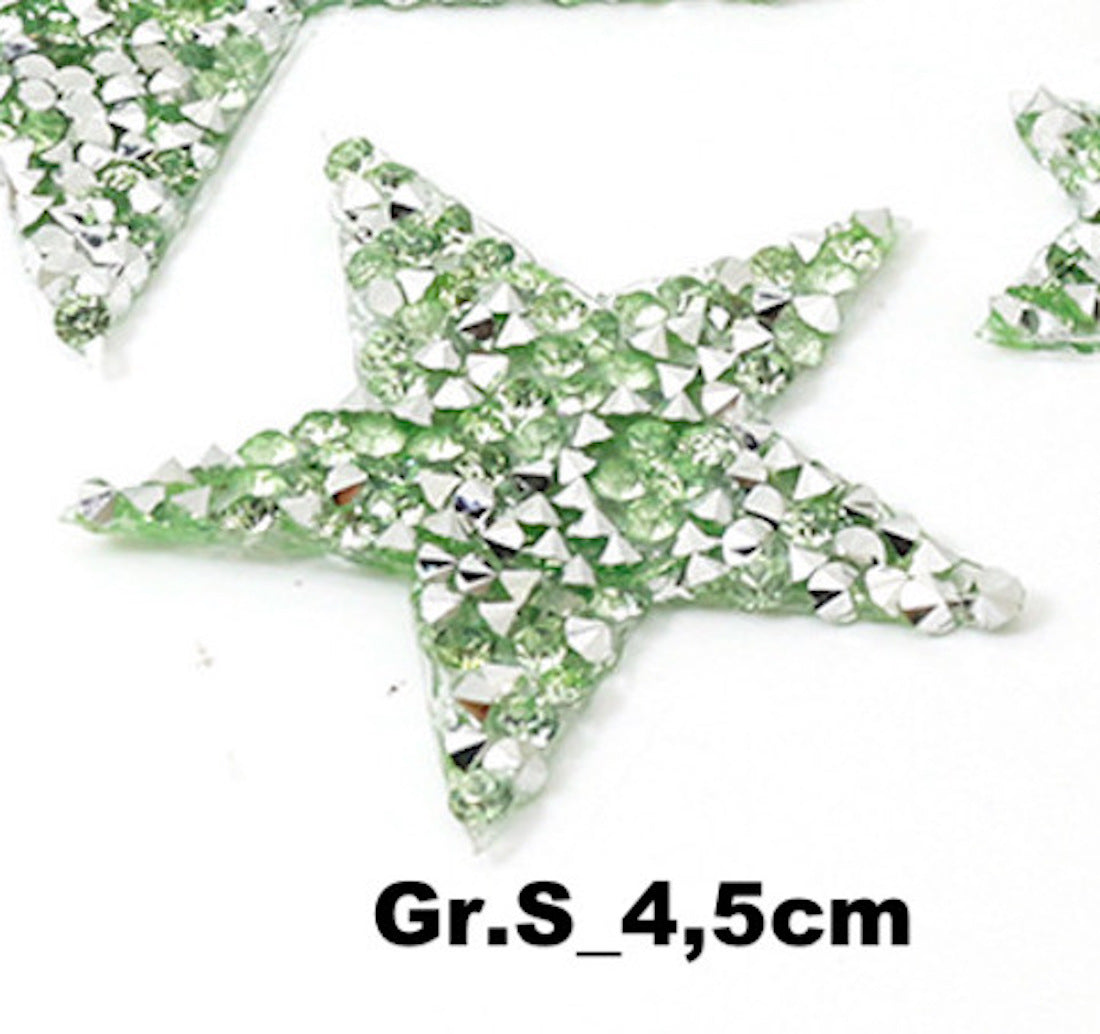 4,5cm Strass Stern Glitzer AB Patches zum Aufbügeln DIY Bügelbild für Kleidung