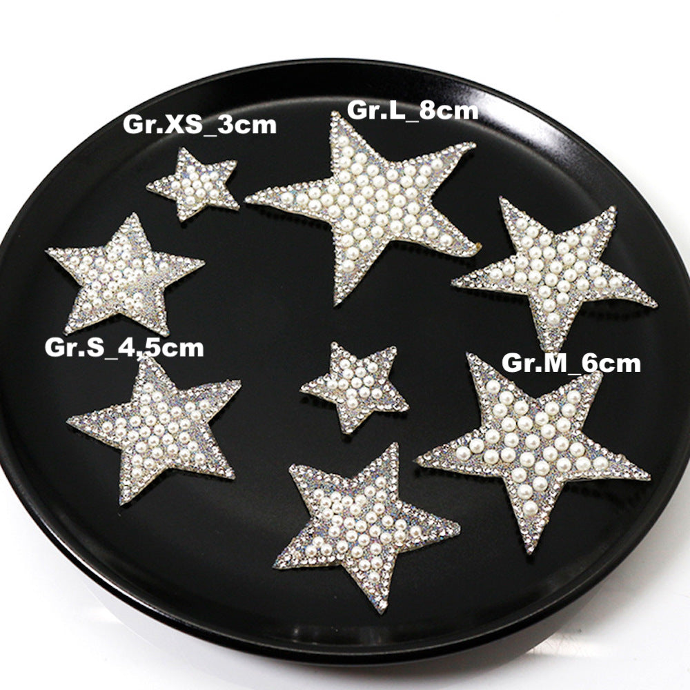 3cm Strass Stern Glitzer AB Patches zum Aufbügeln DIY Bügelbild für Kleidung