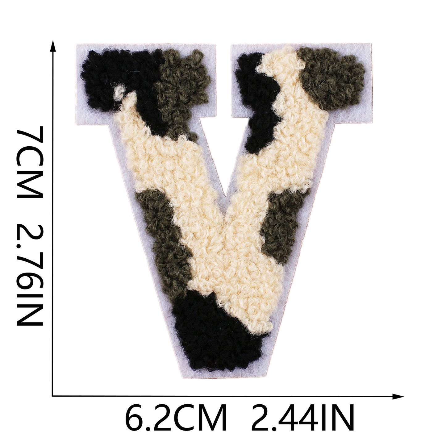 Camouflage Buchstaben A–Z Chenille Aufnäher | Zum Aufbügeln oder Annähen | 7 cm DIY Patch