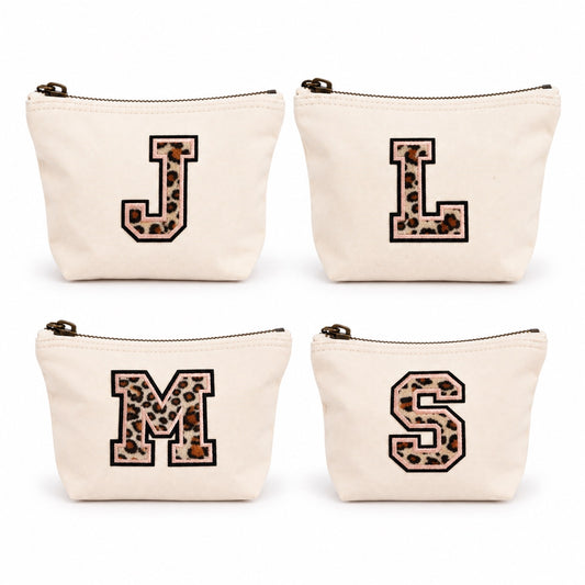 Leo Initiale Beige Kosmetiktasche S • A–Z • Reise & Geschenkidee Buchstaben