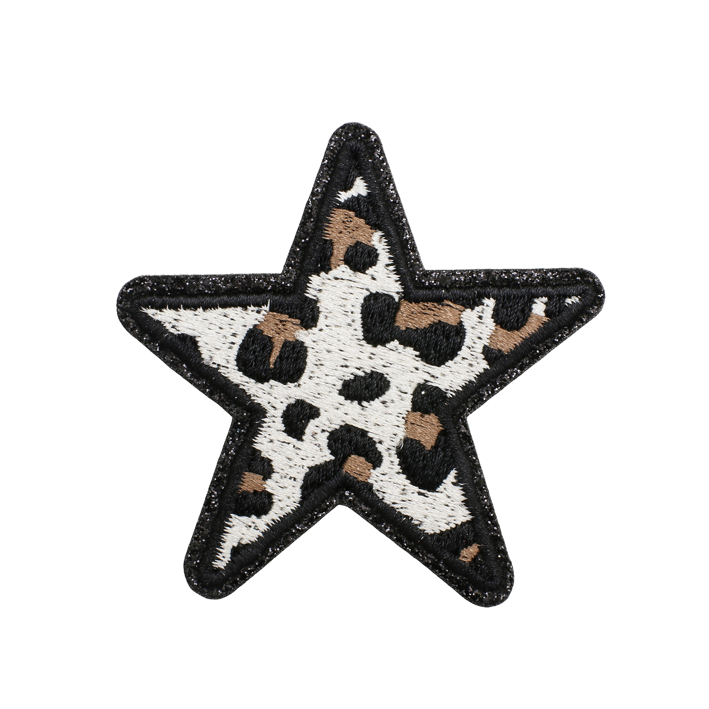Leo Stern Patch mit Glitzerrand – Aufbügeln, DIY Bekleidung Taschen Deko
