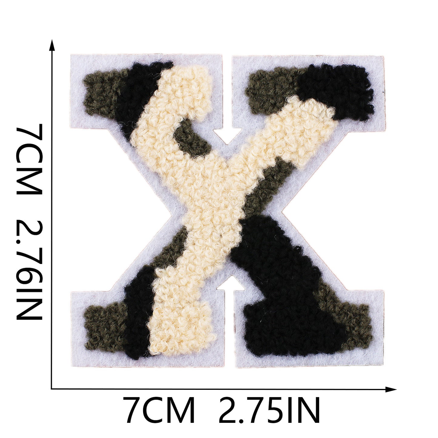 Camouflage Buchstaben A–Z Chenille Aufnäher | Zum Aufbügeln oder Annähen | 7 cm DIY Patch