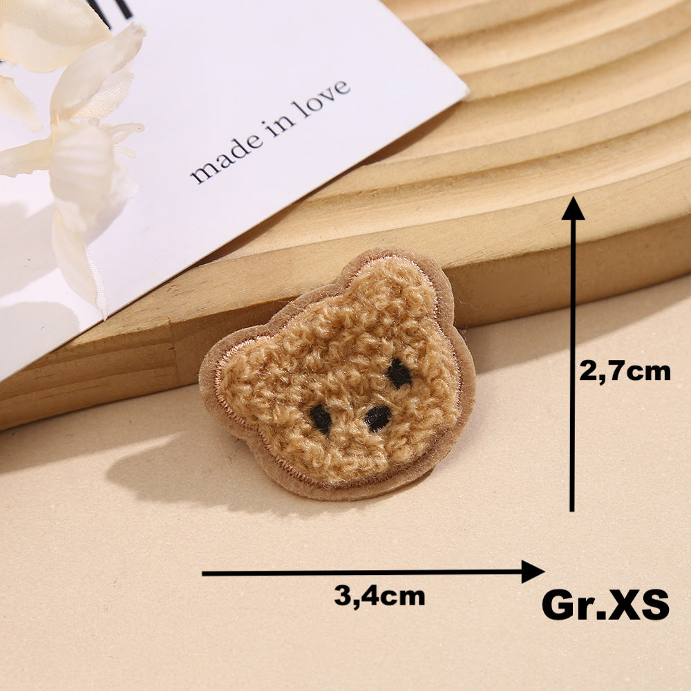 Teddy Bär Patch Towel Look zum Aufnähen – Braun XS–M – Flauschig & Süß