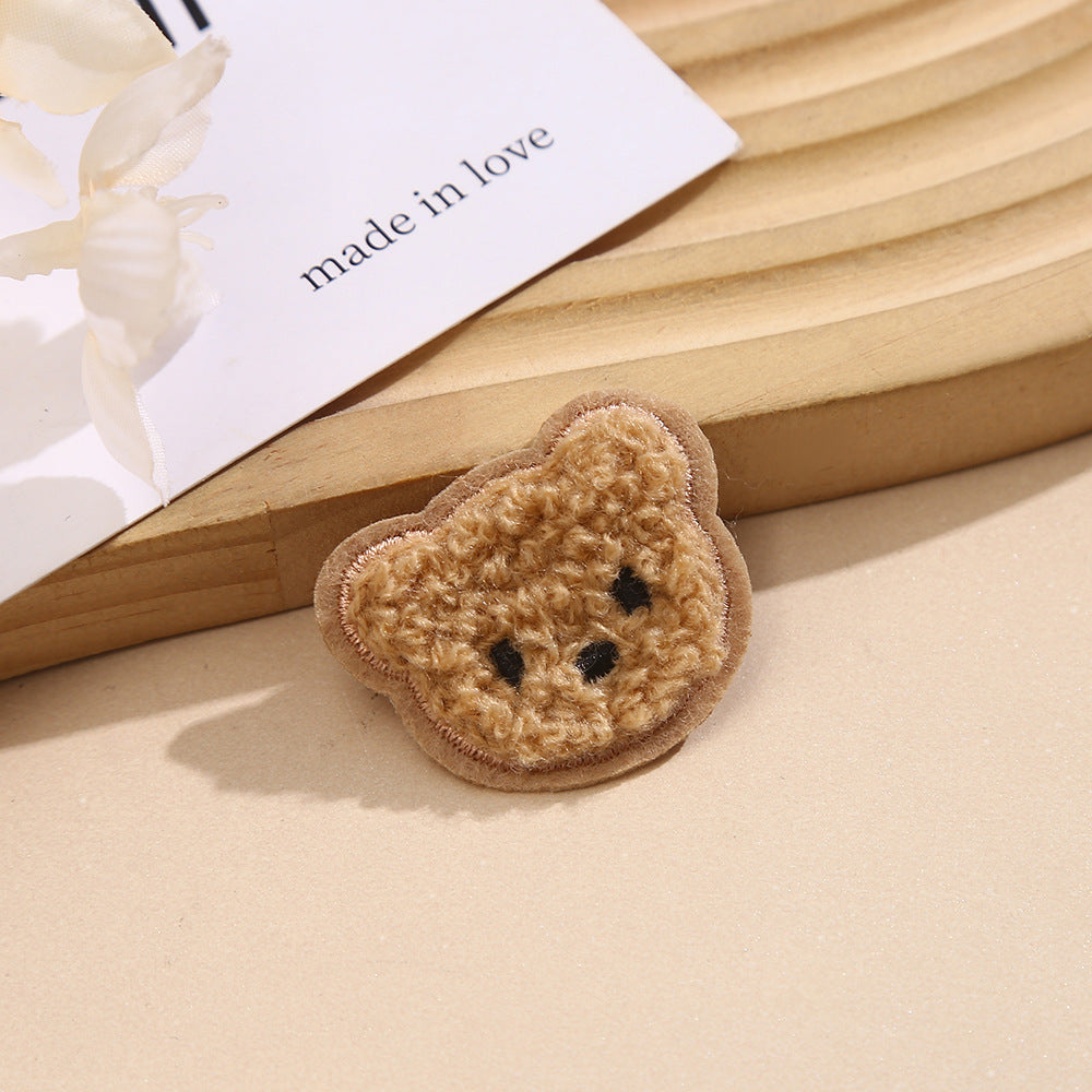 Teddy Bär Patch Towel Look zum Aufnähen – Braun XS–M – Flauschig & Süß