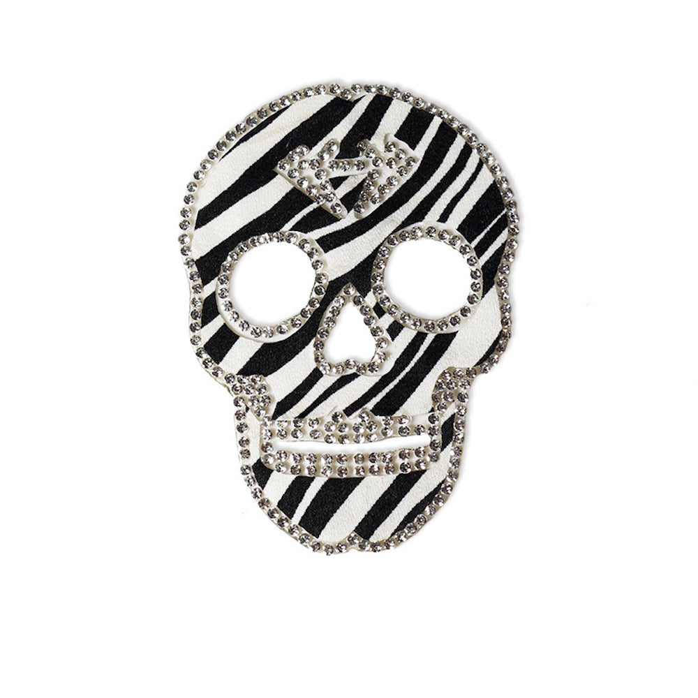Leo Totenkopf Glitzer Patches zum Aufbügeln DIY Bügelbild für Kleidung Tasche