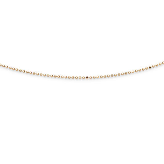 DUR 925 Silber Schmuck Kette "Kugel" 1,8 mm, geschliffen, vergoldet, K2190