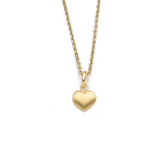 DUR 925 Silber Schmuck Kette "Herz" matt vergoldet K3060 e-coating Erbskette