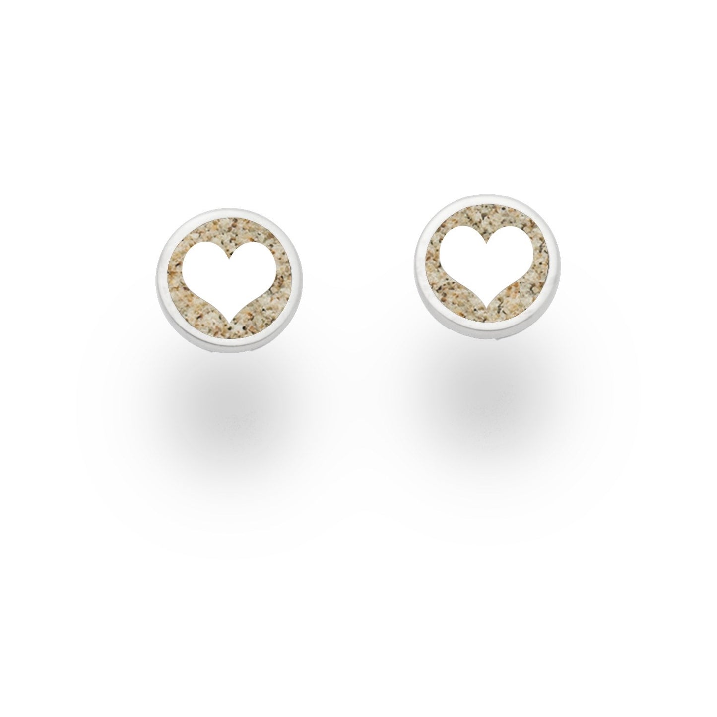 DUR 925er Silber Schmuck Ohrstecker "Herz" mit Strandsand O5056 Ohrringe