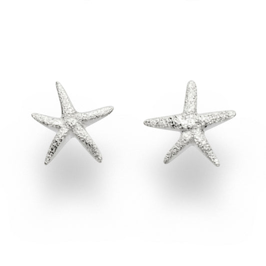 DUR Silber Schmuck Ohrring Ohrstecker "Seestern gefrostet" klein O5152