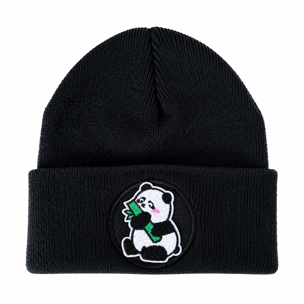 Bamboo Panda Face Beanie Schwarz – Warme Unisex Mütze für Kinder Schüler Damen Grau