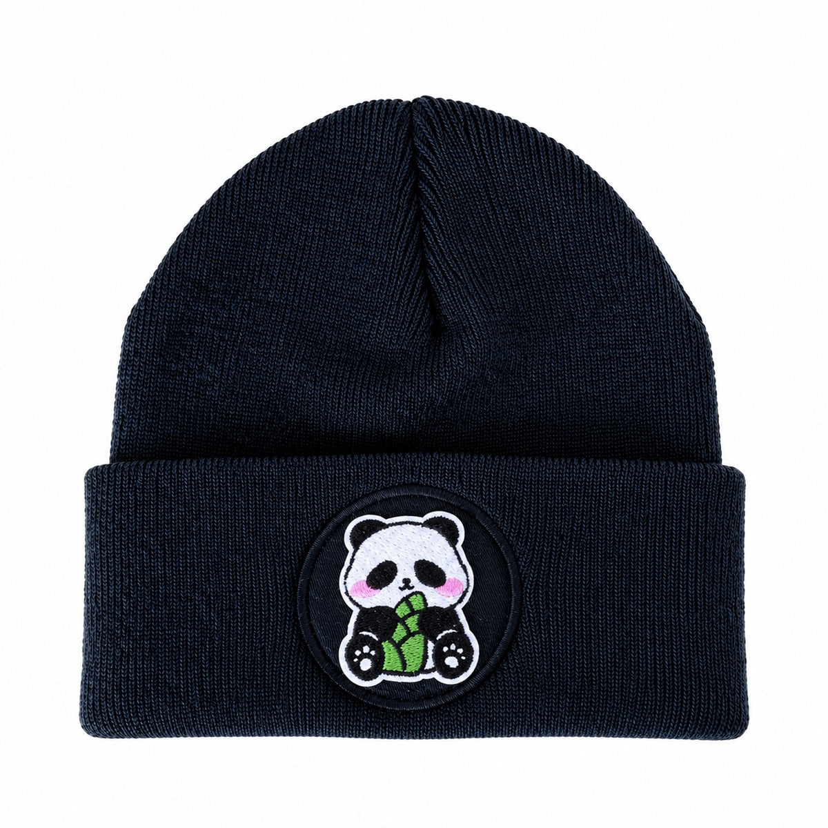 Bamboo Panda Face Beanie Schwarz – Warme Unisex Mütze für Kinder Schüler Damen Grau