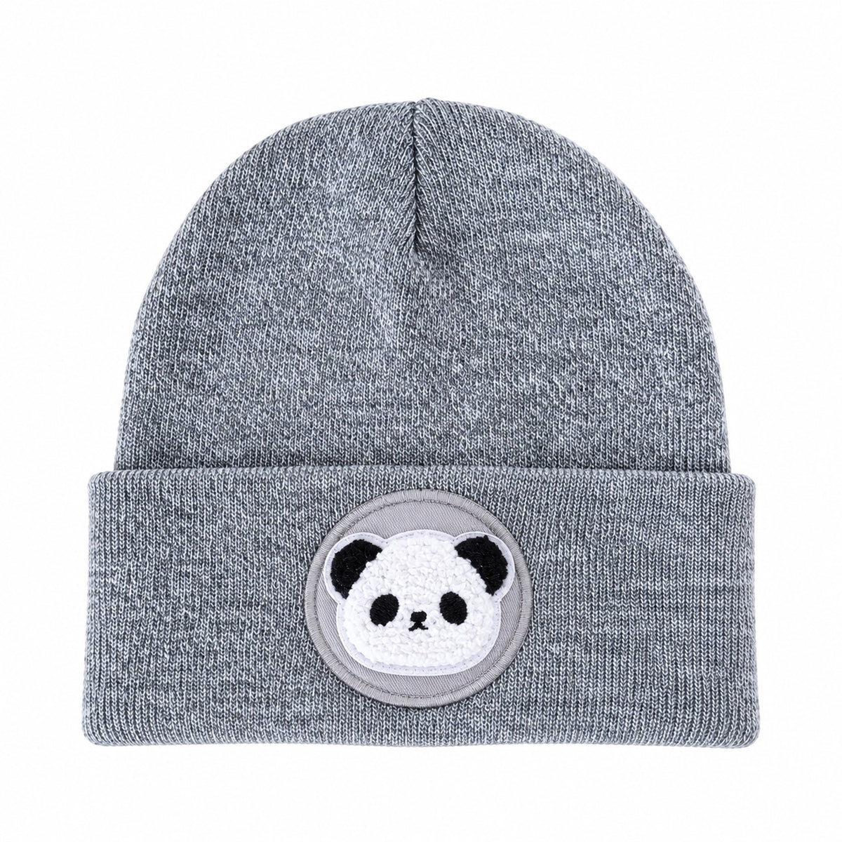 Bamboo Panda Face Beanie Schwarz – Warme Unisex Mütze für Kinder Schüler Damen Grau