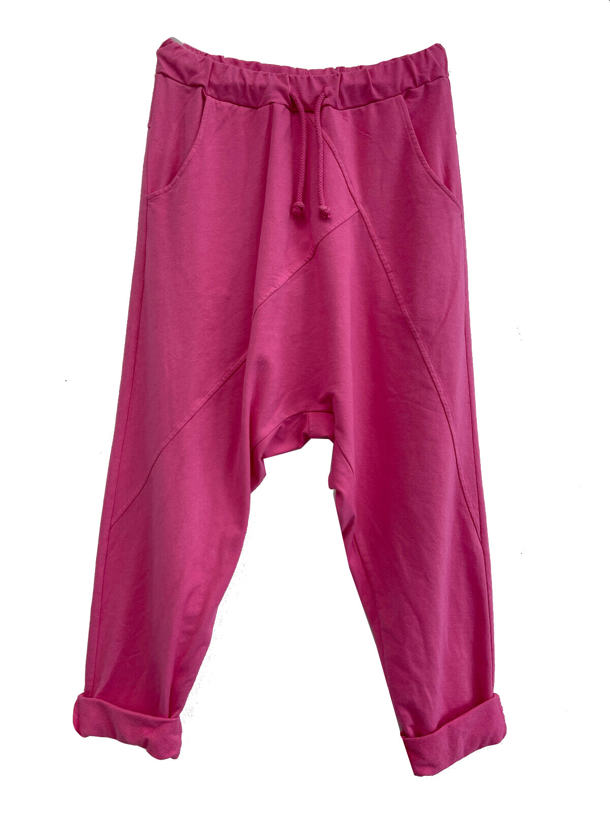Wiya Damen Jogpants Baggy Boyfriend Hose Baumwolle Stretch One Size 38–40 schwarz