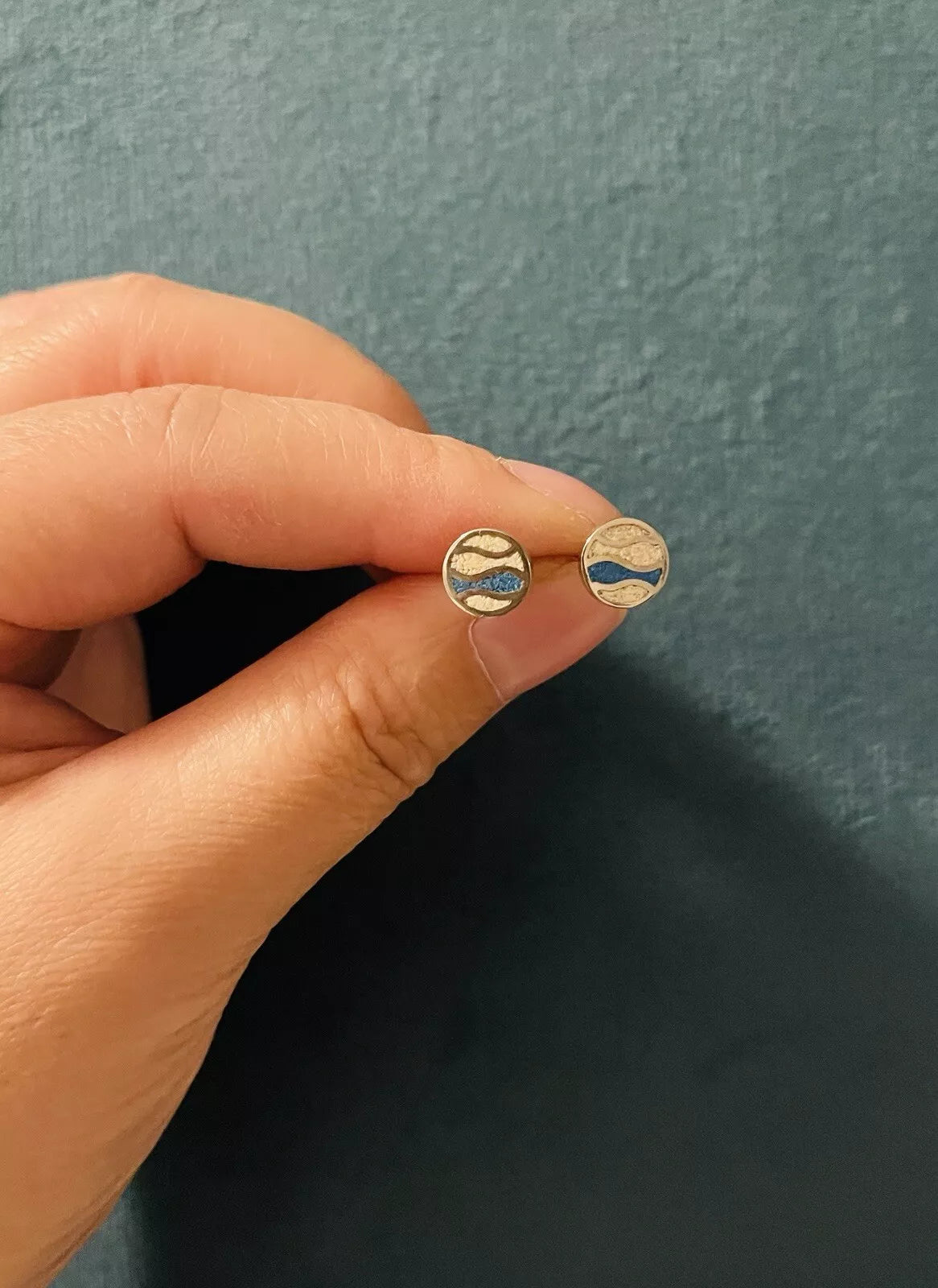 DUR Silber Schmuck Ohrring Ohrstecker "Strandwellen" mit Strandsand und Steinsand O5138