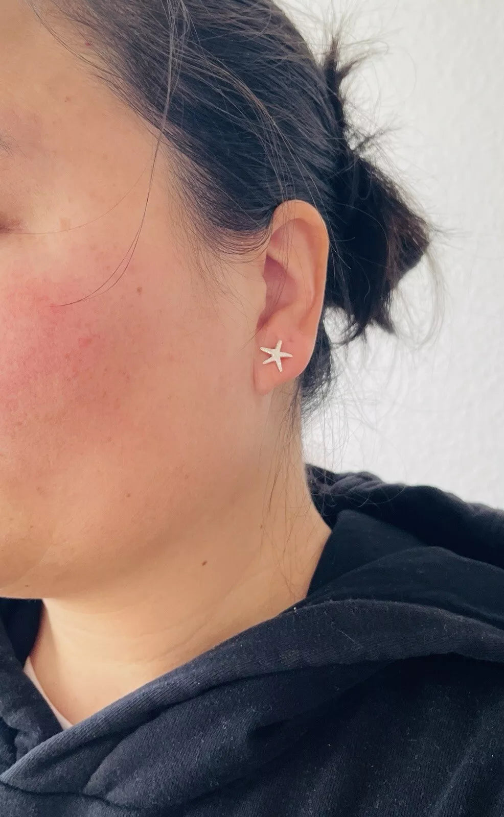 DUR Silber Schmuck Ohrring Ohrstecker "Seestern gefrostet" klein O5152